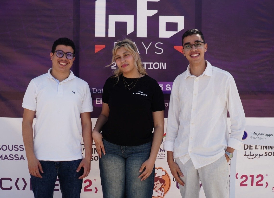 Nada with teammates at ENSA Info Days