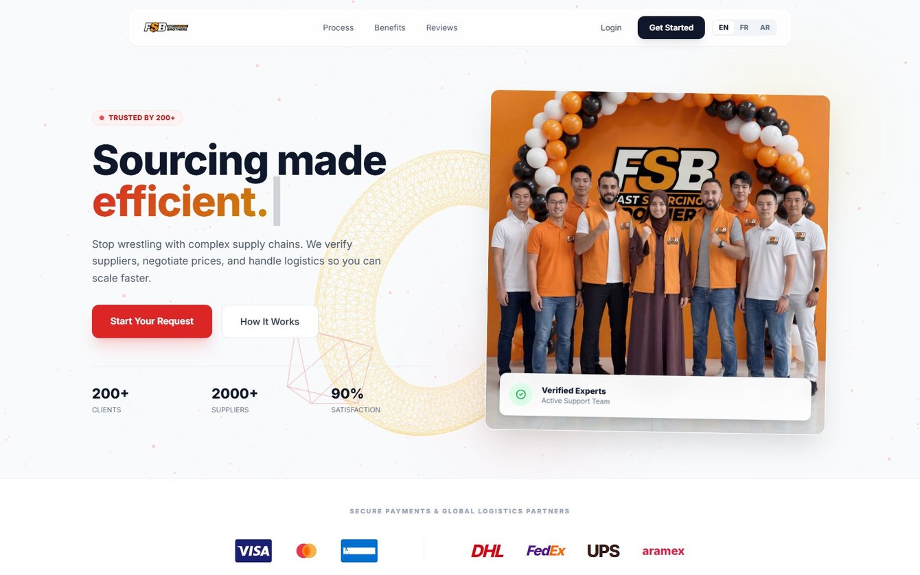 Fast Sourcing Brothers landing page